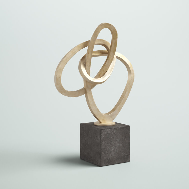 Aritina 11 Metal Ring Sculpture Wade Logan Finish: Gold