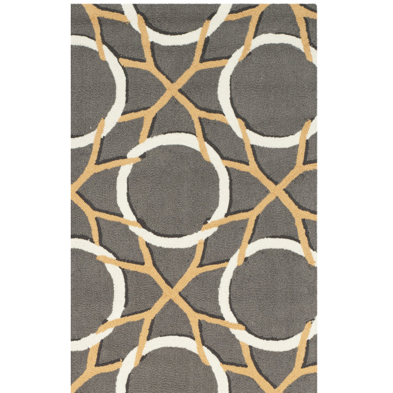 Finley Hand Hooked Performance Geometric Rug, Rectangle 3'6" x 5'6"