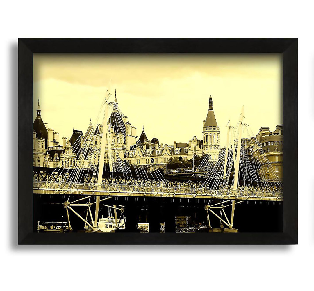 Gerahmtes Poster Tower Bridge London Sepia in Leinwand