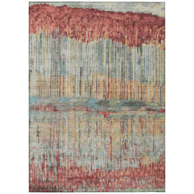 Machine Washable Indoor/Outdoor Chantille ACN2428 Abstract Rug