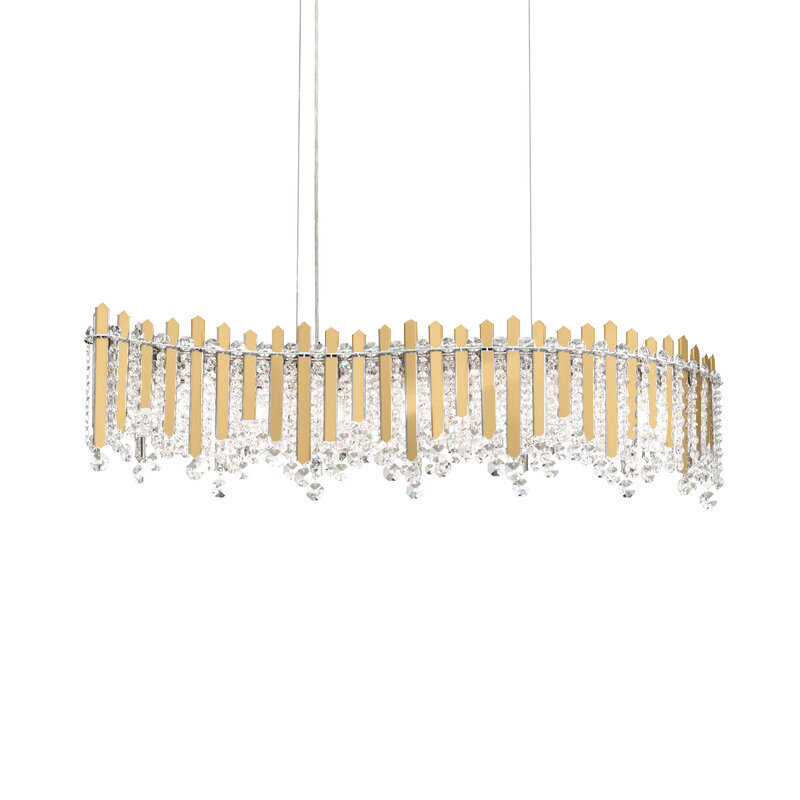 Chatter 7 - Light Pendant, Gold Mirror, Heritage Crystal