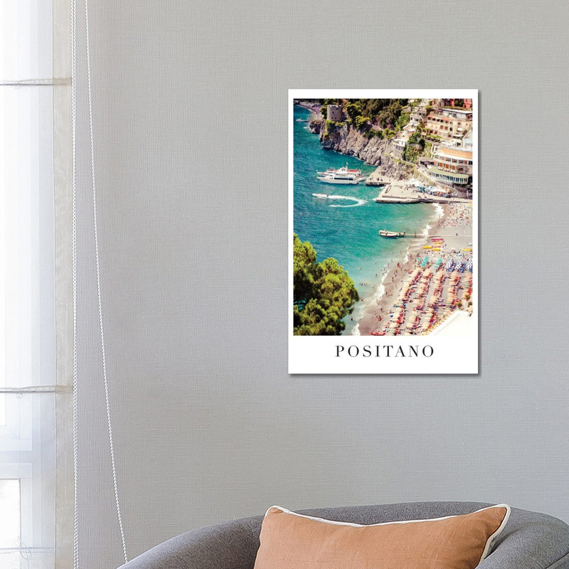 Positano Travel Poster - Print on Canvas, Wrapped Canvas, 66.04cm H x 45.72cm W x 3.81cm D