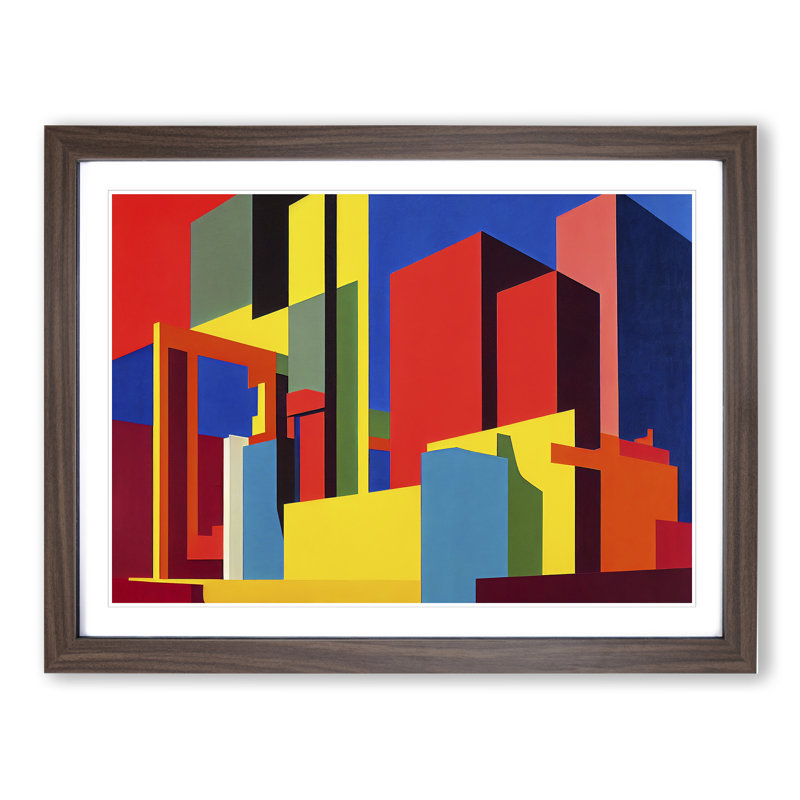 Las Vegas Skyline Abstract Vol.2 - Single Picture Frame Print, 34cm H x 46cm W x 2cm D, Walnut Framed