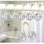 Paquet de 12 crochets de rideau de douche en cristal - Anneaux de rideau de douche double en acier inoxydable doré, crochets de douche décoratifs en métal pour rideau et doublure, accessoires de quincaillerie de salle de bain antirouille