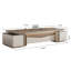 Bureau de direction italien luxueux brun chaud et beige clair à deux tons, table de qualité supérieure pour chef de la direction et responsable-1520070842
