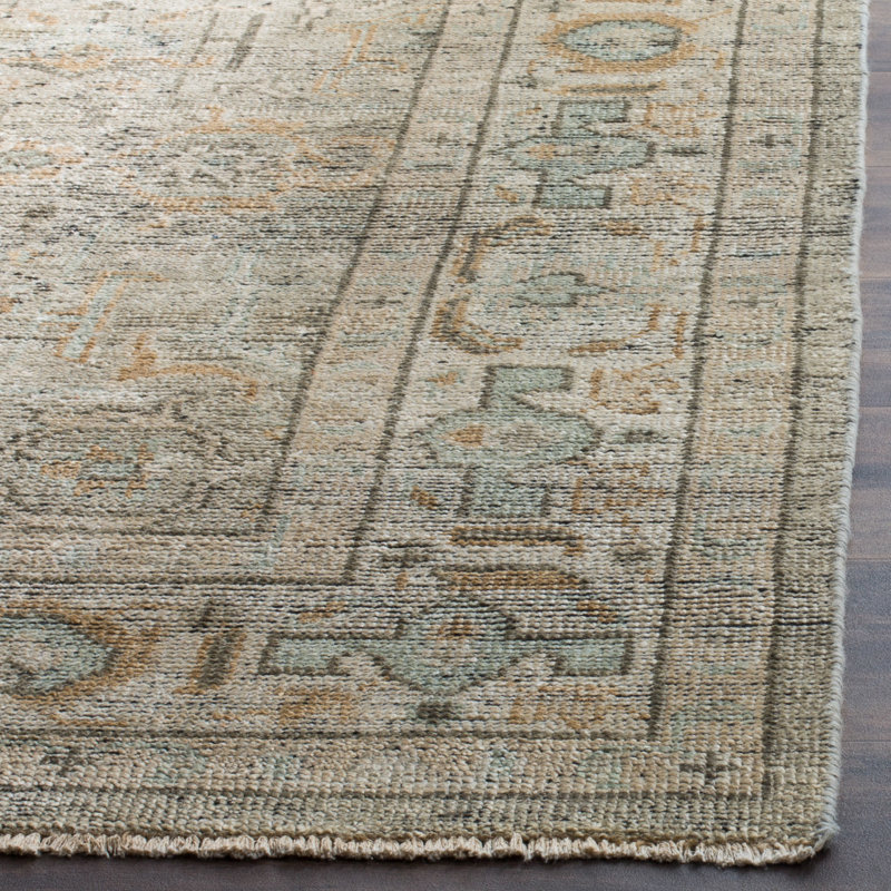 Izmir Hand-Knotted Wool Linen Area Rug, Rectangle 6' x 9'