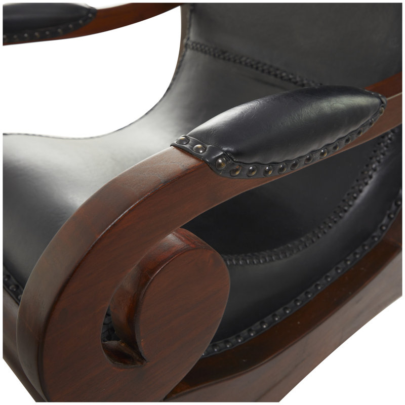 Fauteuil et repose-pieds Korey, Noir