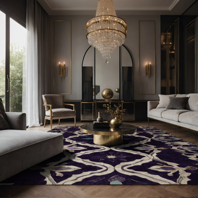 Tapis mauve soyeux et moelleux