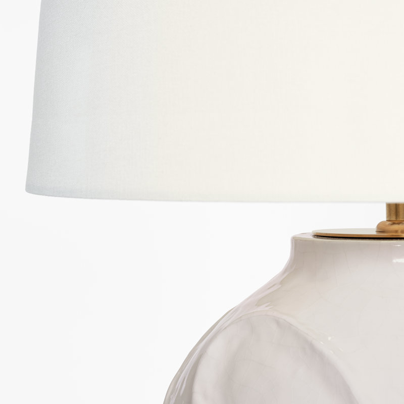 Idalia Table Lamp, Glossy White Crackle