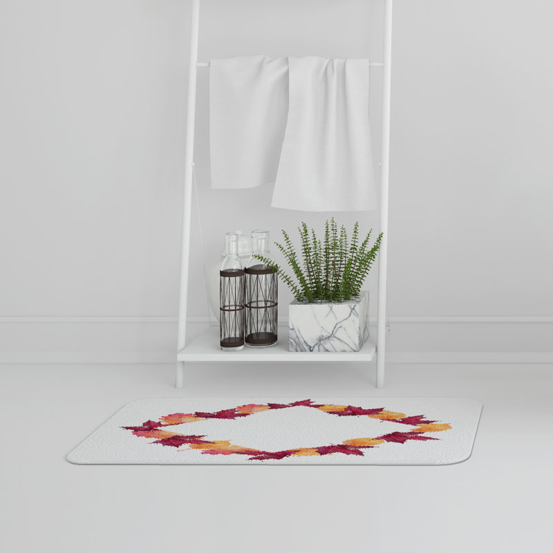 Aissa Non-Slip Bath Rug, Diamond Leaf Frame