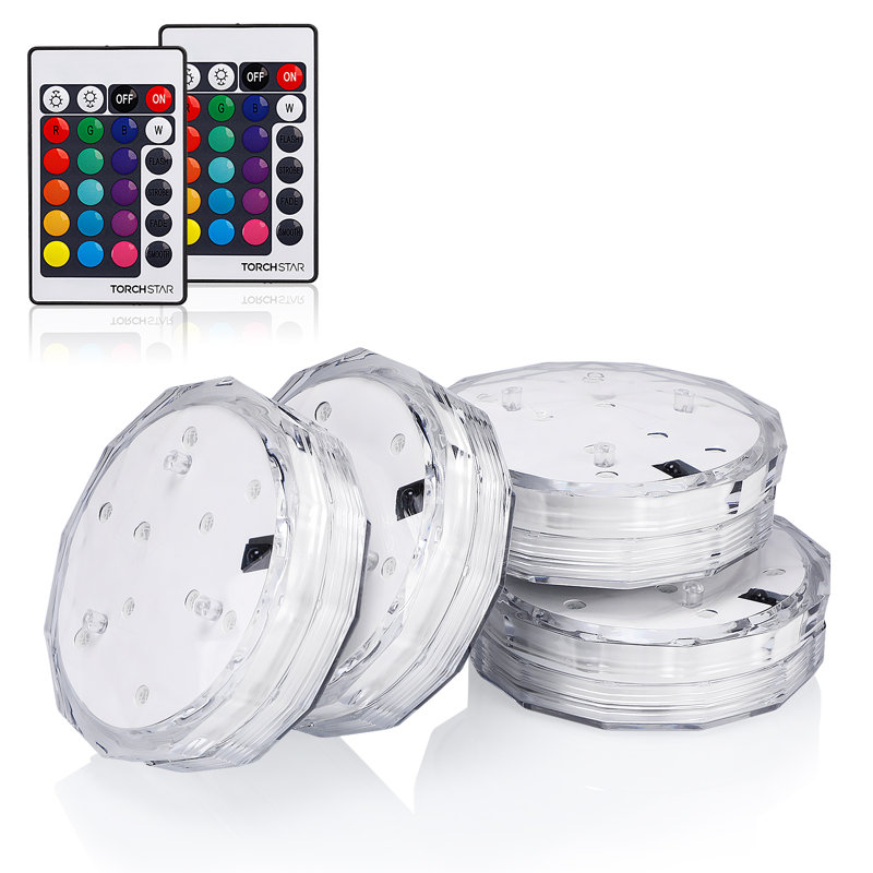 Battery LED Underwater Projection & Strobe Light Multi-Colour Decorative for Pond Pool, White, 0.93" H x 5.12" W x 5.12" D