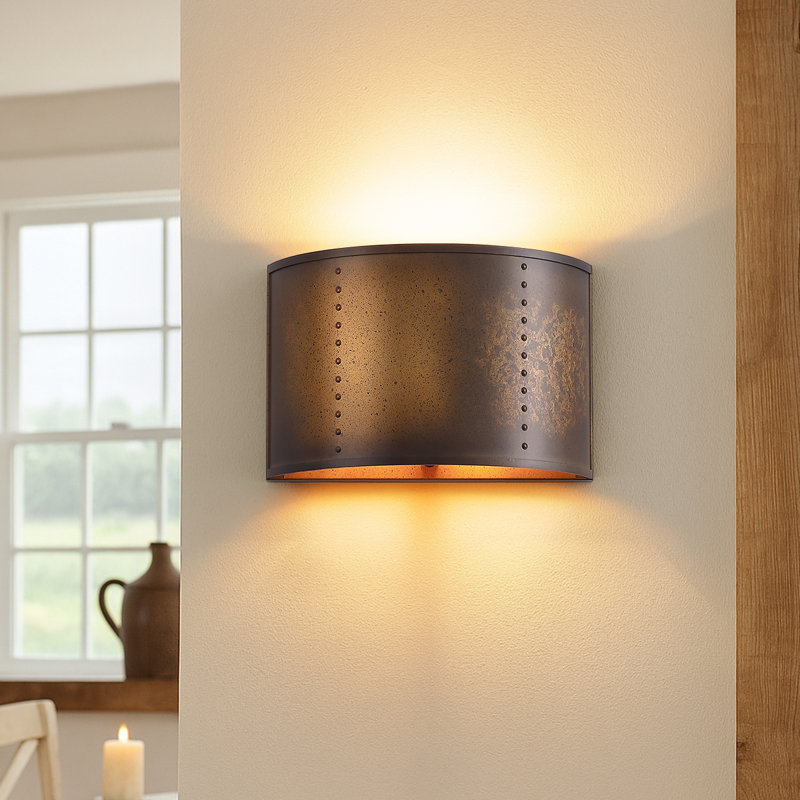 Oullet 1-light 12 In Damp Rated Antique Bronze Wall Sconce
