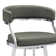 Dehn Modern Swivel Counter or Bar Height Barstool with Open Back and Footrest in Metal and Faux Leather