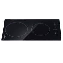  Cooksir Portable Electric Cooktop 2 Burner, 110V Plug in  Electric Stovetop with Protective Full Metal Edge, 12 Inch Countertop &  Built-in Ceramic Cooktop with Child Safety Lock, Timer, Sensor Touch 