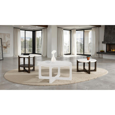 Hartshorne 2-piece Stone Top Coffee Table Set