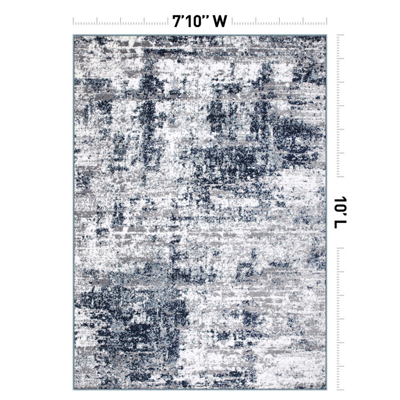 Willington Abstract Indoor Rug, Rectangle 7'10" x 10'