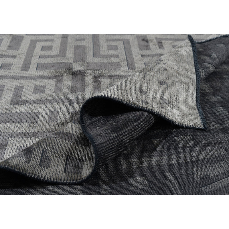 Rapture Gray Geometric Luxury Area Rug, Rectangle 7'10" x 11'2"