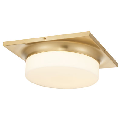 13-in Antique Brass LED Flush Mount