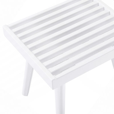 Solid Wood Slatted Bench, 19" Long