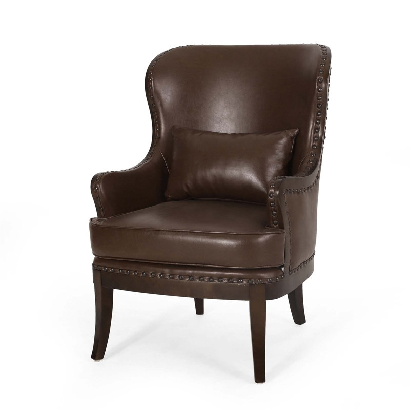 Chaise d'appoint sophistiquée avec un confort inégalé et un design élégant, Similicuir brun