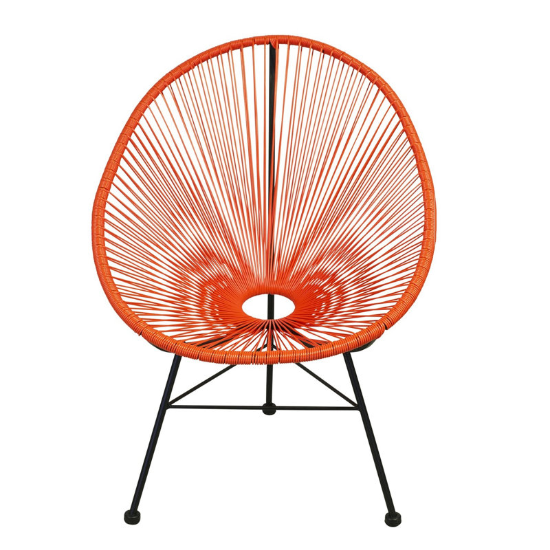 Chaise Acapulco, Orange / cadre noir