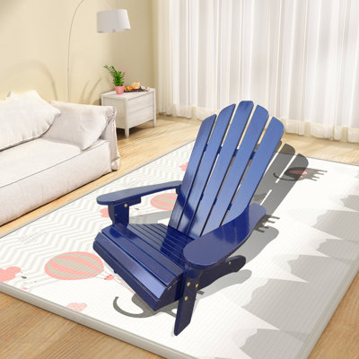 Sturdy Outdoor And Indoor Wood Adirondack Chair For Kids,  For Patio Or Garden Relaxation