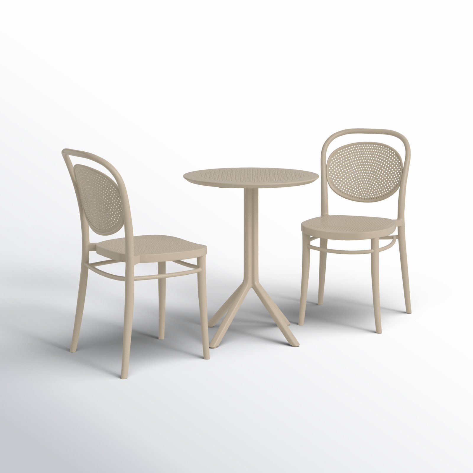 Farrah 24" Patio Bistro Set, Taupe