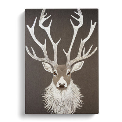 Summersville Stag Sgraffito - Wrapped Canvas Print