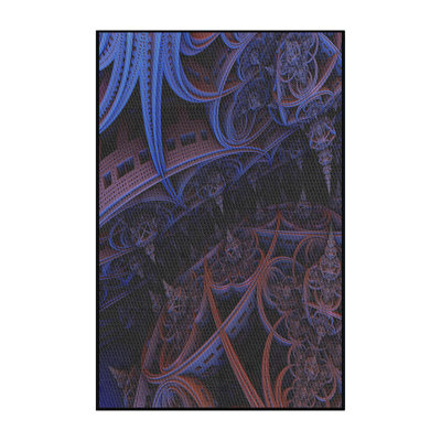 Tapis bleu/noir à motifs