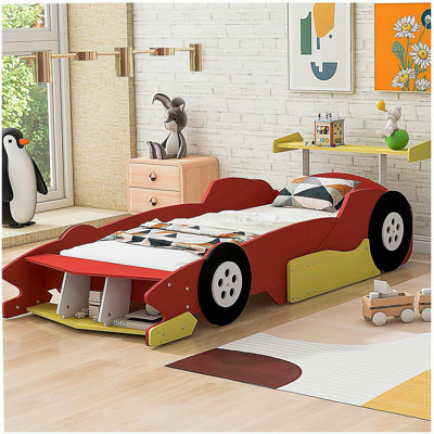 Double-size Racing Shape Bed with Wheels