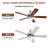 52" Ceiling Fan with Light Kit, Pull Chain and Remote Control