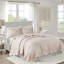 Reversible Quilt - Blush, 3 Piece, Scalloped Edge, Microfiber, 90% Cotton Fill, , Enchanting Bedding Edge In Blush Pieces, Warm