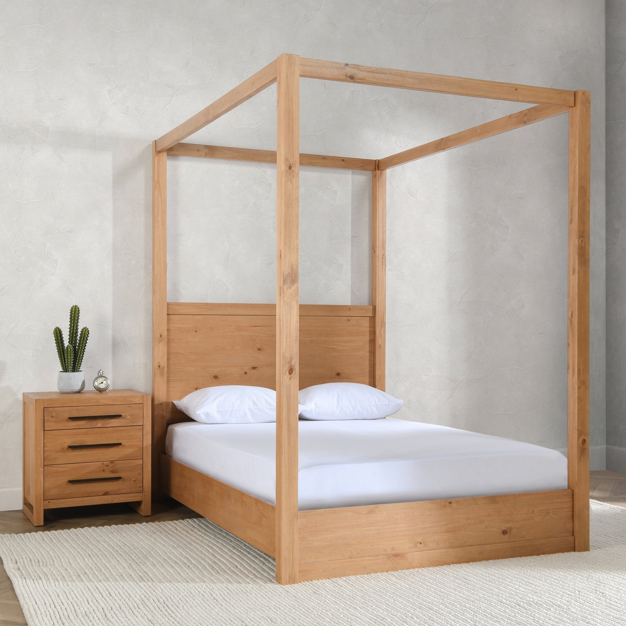 Modica Solid Wood Canopy Bed, Queen