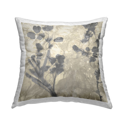 Blooming Botanical Nature Abstract Outdoor Printed Pillow by Danielle Carson