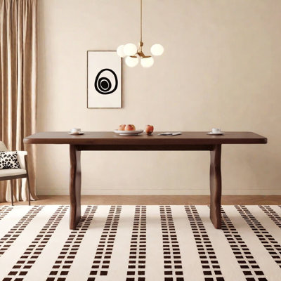 Retro French-Style Walnut Wood Dining Table
