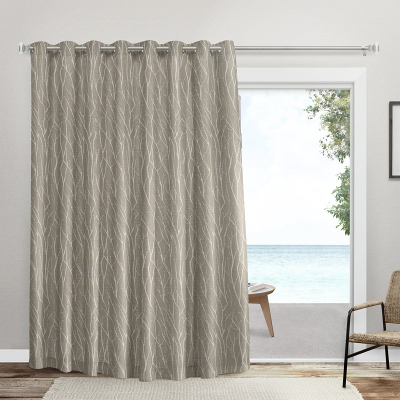 Prower Room Darkening Curtain Single Panel, Natural, 108" W x 96" L