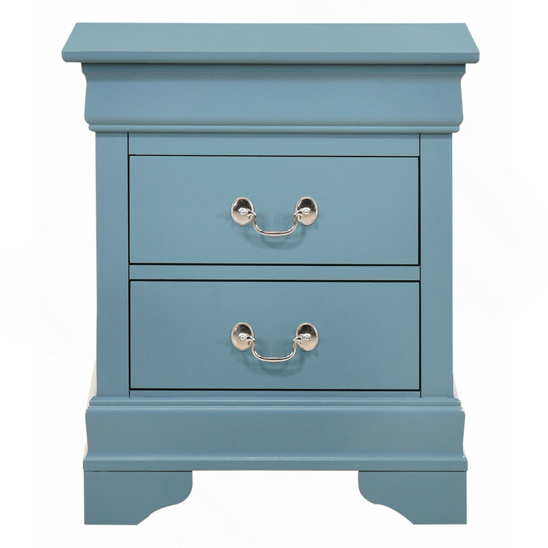 Compact Teal Traditional Nightstand