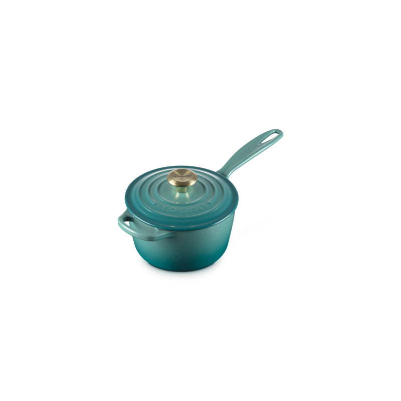 Le Creuset Signature Cast Iron Round Saucepan, 1.75 Qt. - Blue Riviera