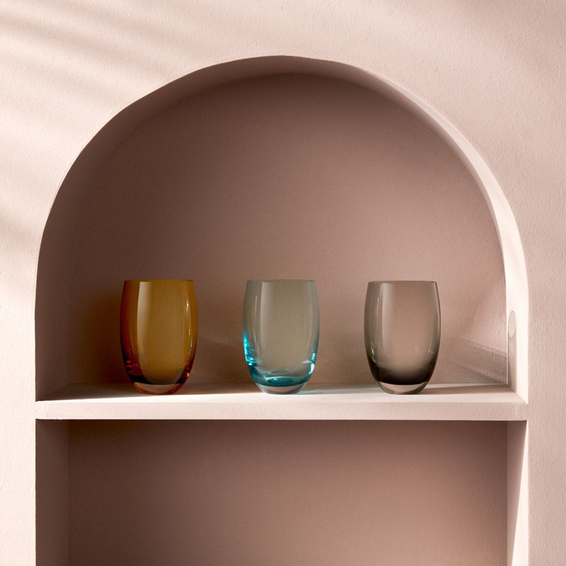 Colored O Handmade Crystal Drinking Glass, Gray