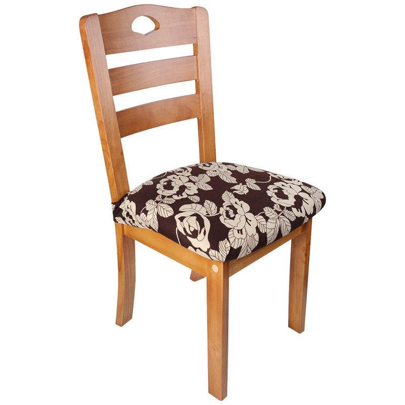 Housse pour chaise de salle à manger, Fleur brune