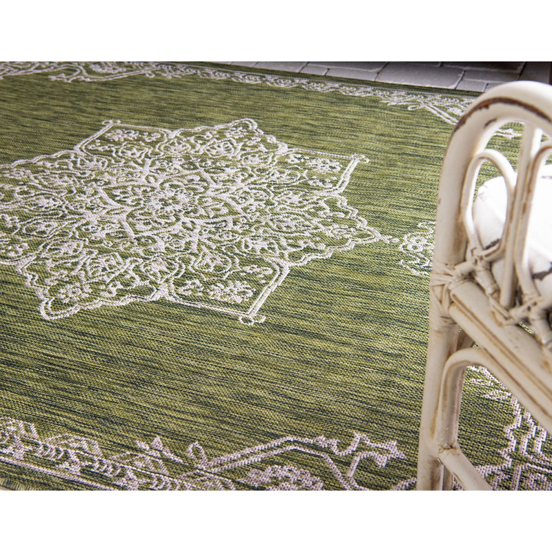 Tapis transitionnel Tollefson couleur forêt, Carré 5 pi 3 po