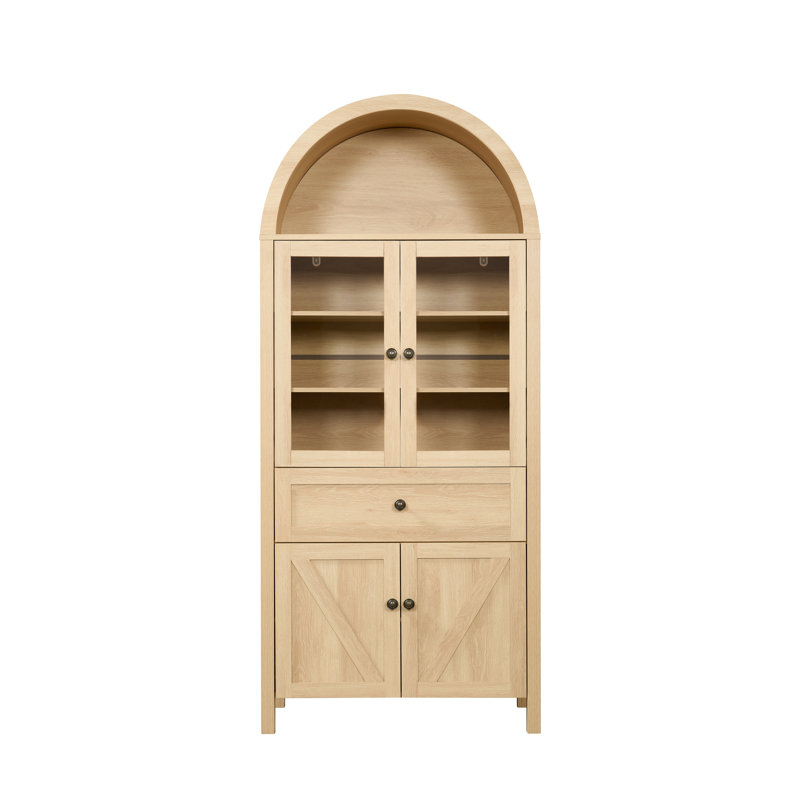 Armoire de rangement de bureau de 31 po de largeur avec tiroir, Naturel