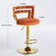 Chaise de bar moderne à 2 pieds dorés avec pieds en métal confortables et polyvalents