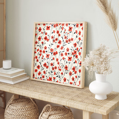 «Floral Red Wildflowers IX Cottage», reproduction d'art non encadrée