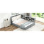 Lit double en bois de pin massif avec tête de lit, 2 tiroirs et planche rotative, tablettes faciles à assembler, et stable-739810960