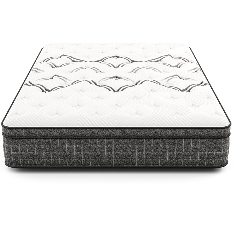 Matelas en cuivre 12,5 po à sensation moyenne, blanc, 75,13 po x 53,79 po 12,29 po au toucher moyen, 54 po x 74 po x 12 po