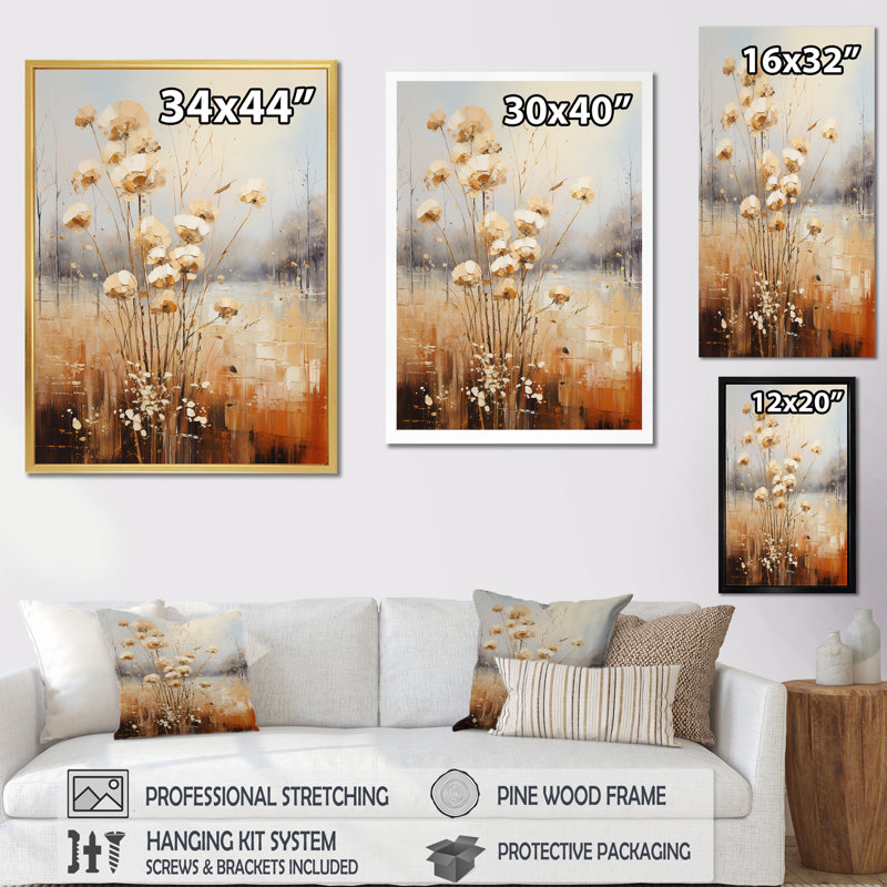«Miminimalisme beige et gris pré», reproduction sur toile, H 44 po x l 34 po x P 1,5 po, Cadre flottant blanc