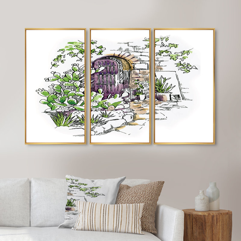 3 pièces, cadre flottant, impression sur toile, Cadre doré, L 36 po x H 20 po