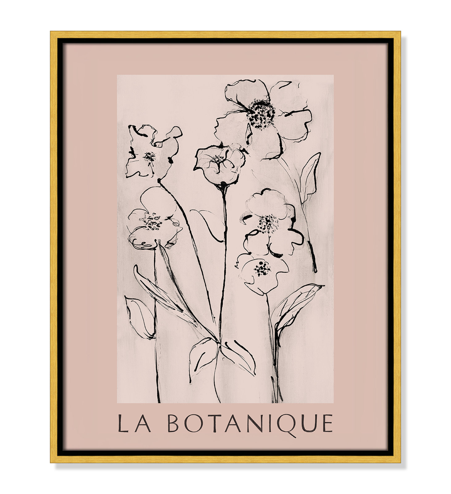 Riya "La Botanique" Print by Susan Jill, Gold Floater Frame, No, 21.5" H x 17.5" W x 2" D