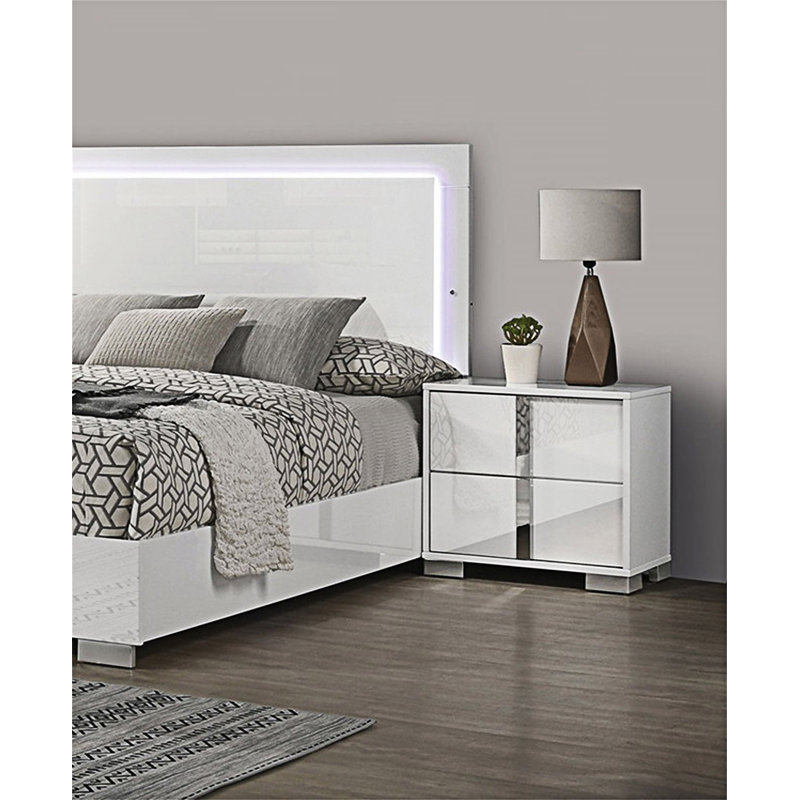 Nightstand With Drawer, White
